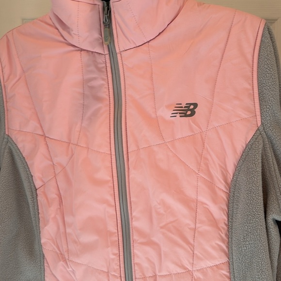 New Balance pink and gray fleece jacket EUC 1X - Picture 2 of 14